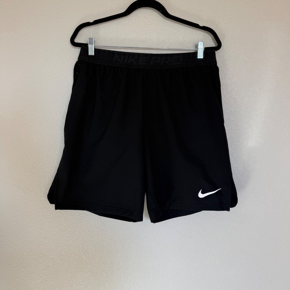 Nike Pro Dri-FIT Mens Training Shorts Black Standard Fit Large Activewear Gym